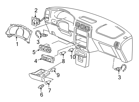 1998 Chevrolet Venture A/C & Heater Control Units Heater & Air Conditioner Control Assembly Diagram for 9364251