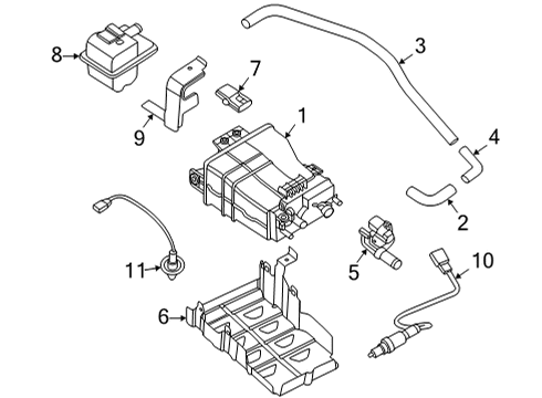 2020 Nissan Versa Emission Components Connector 3 Way Diagram for 14918-3AB0A