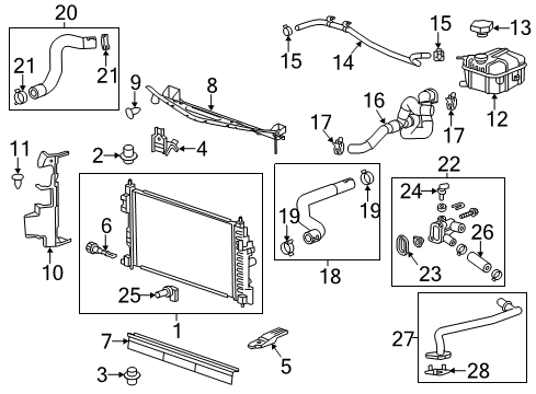 2015 Chevrolet Impala Powertrain Control Reservoir Hose Diagram for 84289827