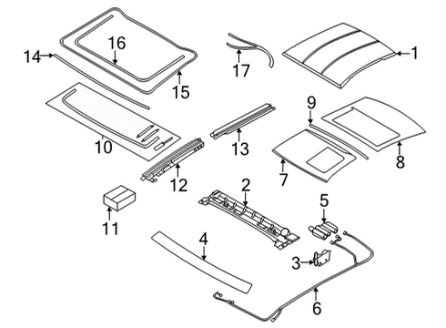 2020 BMW M850i xDrive Gran Coupe Sunroof Plastic Washer Diagram for 54107153589