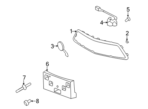 2022 Chevrolet Bolt EV Grille & Components Tow Eye Cap Diagram for 42786356