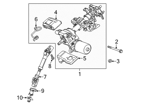 2013 Chevrolet Spark Steering Column & Wheel, Steering Gear & Linkage Steering Column Diagram for 95192844