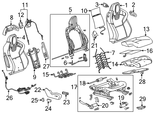 2014 Chevrolet Camaro Passenger Seat Components Seat Cushion Heater Diagram for 22895210