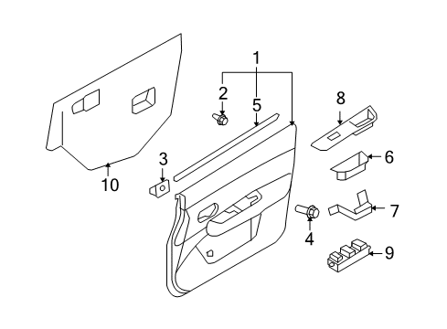 2008 Nissan Versa Interior Trim - Front Door Switch Assy-Power Window Main Diagram for 25401-EL30A