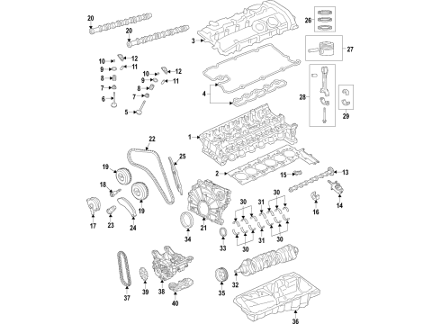 2021 BMW X5 Engine Parts, Mounts, Cylinder Head & Valves, Camshaft & Timing, Variable Valve Timing, Oil Cooler, Oil Pan, Oil Pump, Balance Shafts, Crankshaft & Bearings, Pistons, Rings & Bearings CYLINDER HEAD WITH VALVE GEA Diagram for 11127934494