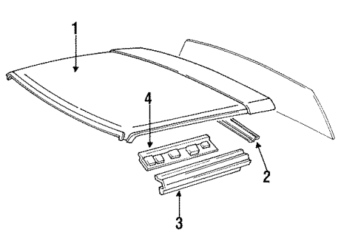 1985 Toyota Celica Roof & Components Roof Panel Diagram for 63111-14140