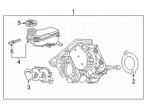2021 Chevrolet Bolt EV Dash Panel Components Master Cylinder Diagram for 42525621