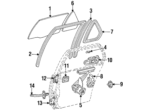 1992 Toyota Tercel Door & Components Check Assy, Rear Door Diagram for 68630-16060