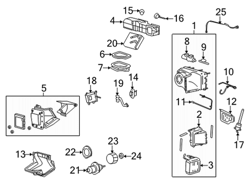 2021 Ford E-350 Super Duty Air Conditioner Heater Core Diagram for LC2Z-18476-A