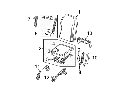 2008 Nissan Titan Front Seat Components Bracket Assembly-Front Seat RH Diagram for 87414-ZH30A