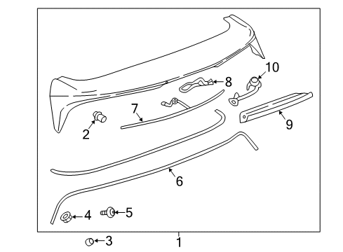 2018 Buick Enclave Rear Spoiler Spoiler Diagram for 84490451