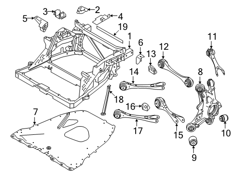 2020 BMW i8 Suspension Components, Upper Control Arm, Ride Control, Stabilizer Bar Reinforcement Floor Panel Trunk Diagram for 51617305703