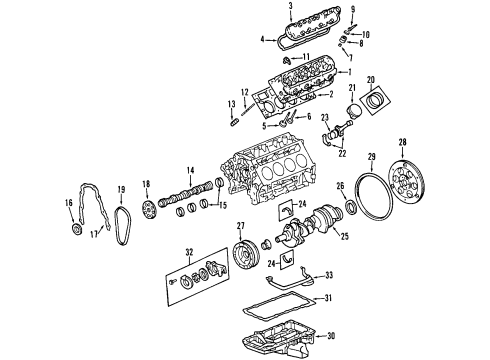 2002 Chevrolet Corvette Engine Parts, Mounts, Cylinder Head & Valves, Camshaft & Timing, Oil Pan, Oil Pump, Crankshaft & Bearings, Pistons, Rings & Bearings Valve-Intake Diagram for 12565311