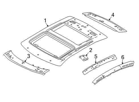 2019 Nissan Maxima Roof & Components Bracket-Frame Center Diagram for 91317-4RA0A