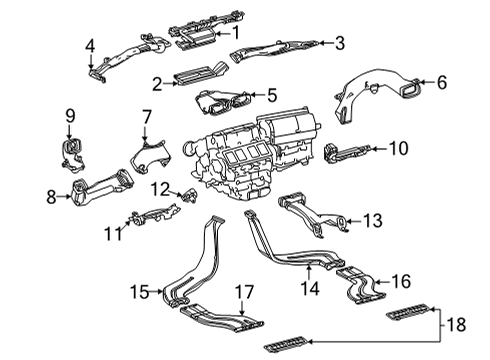2021 Toyota Mirai Ducts Defroster Nozzle Diagram for 55950-62030