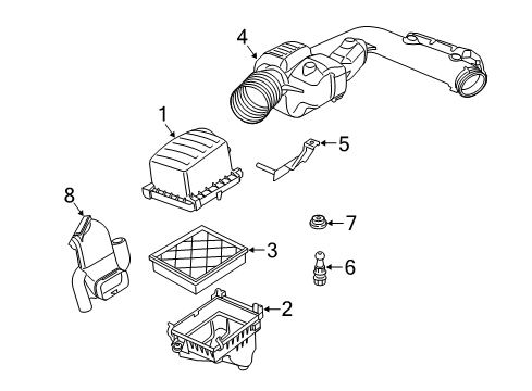 2015 Dodge Durango Air Inlet Air Cleaner Hose Diagram for 68194974AA