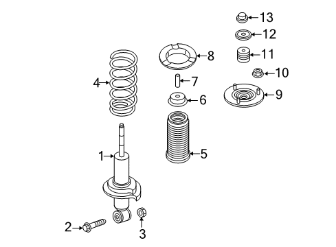 2017 Nissan Titan Struts & Components - Front Spring-Front Diagram for 54010-EZ40B