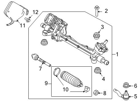 2012 Ford Taurus Steering Column & Wheel, Steering Gear & Linkage Boot Kit Diagram for AA5Z-3332-A