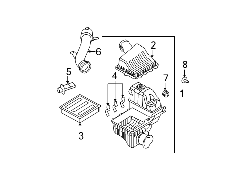 2010 Ford F-250 Super Duty Powertrain Control Air Cleaner Assembly Diagram for 7C3Z-9600-E