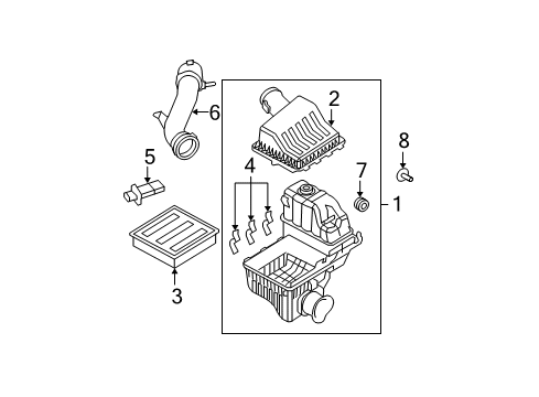 2009 Ford F-250 Super Duty Filters Upper Cover Diagram for 7L1Z-9661-A