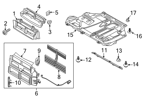 2017 Ford Focus Splash Shields Upper Deflector Diagram for F1EZ-8312-A