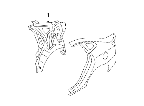2010 Hyundai Elantra Inner Structure - Quarter Panel Panel Assembly-Quarter Inner, LH Diagram for 71601-2H030