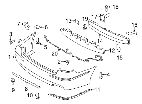 2011 Hyundai Azera Rear Bumper GROMMET-Blank GROMMENT Diagram for 91980-3F060