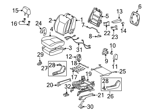 2005 Toyota Sienna Front Seat Components COMPUTER, OCCUPANT D Diagram for 89952-35020