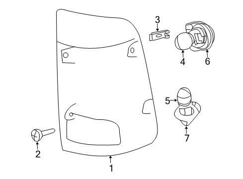 2021 Ram 1500 Classic Bulbs Socket-Tail Lamp Diagram for 68226719AA