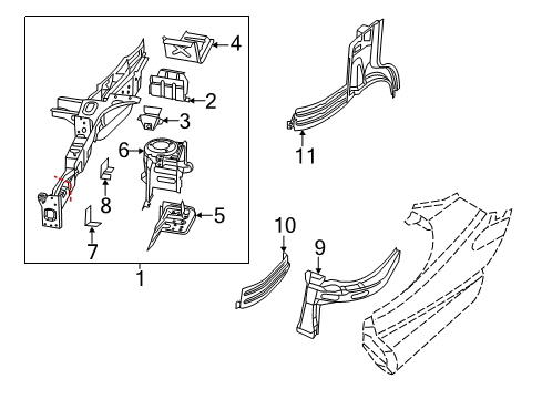 2018 Ram ProMaster 2500 Structural Components & Rails Tower-Front Suspension Diagram for 68166881AA