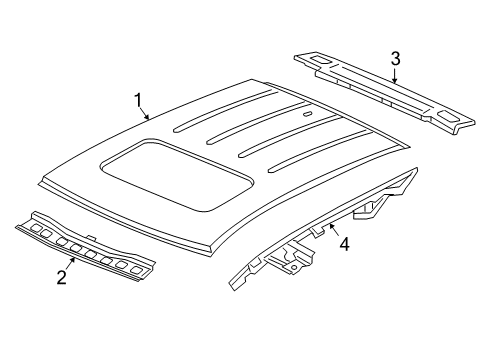 2017 Honda Ridgeline Roof & Components Rail, RR. Roof Diagram for 62130-T6Z-A00ZZ