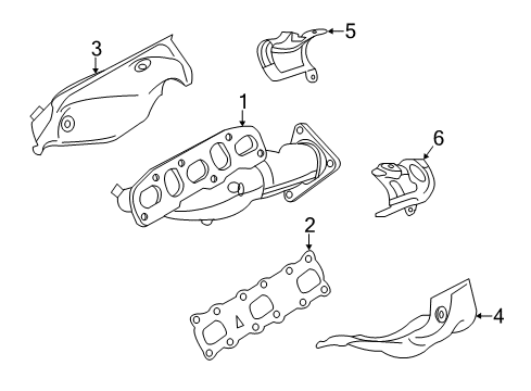2015 Infiniti Q70 Exhaust Manifold Cover-Exhaust Manifold Diagram for 16590-1PM2A