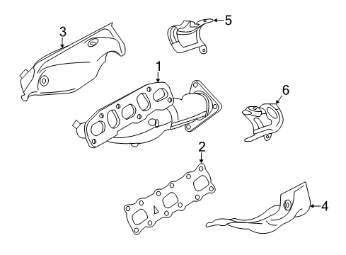 2016 Infiniti Q70 Exhaust Manifold Manifold Exhaust W/CAT Diagram for 14002-1CX0B