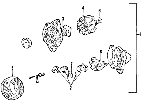 1991 Mitsubishi Mirage Alternator Bracket Diagram for MD119089