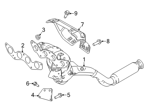 2021 Ford EcoSport Exhaust Manifold Heat Shield Diagram for GN1Z-9N454-E