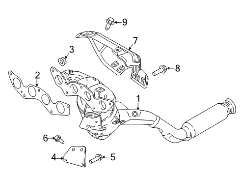 2021 Ford EcoSport Exhaust Manifold Heat Shield Screw Diagram for -W500033-S437