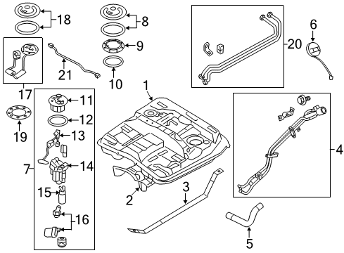 2009 Hyundai Veracruz Fuel System Components Band Assembly-Fuel Tank Diagram for 31210-3J001