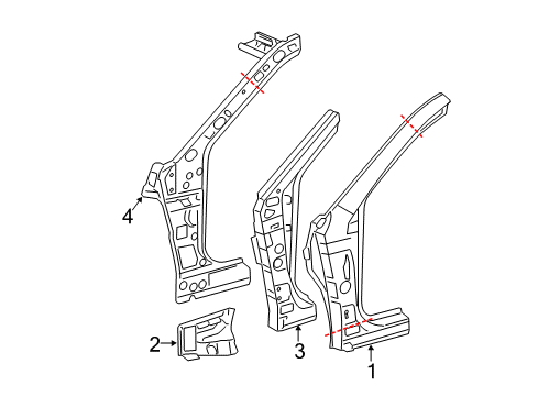 2014 Toyota Camry Hinge Pillar Pillar Reinforcement Diagram for 61109-06090