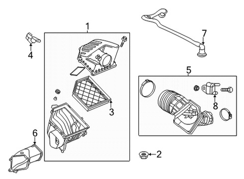 2022 Cadillac CT4 Air Intake Outlet Duct Diagram for 84891736