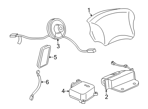2001 Buick Park Avenue Air Bag Components Sensor Asm-Inflator Restraint Side Imp Diagram for 25765110