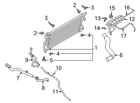 2021 Ford F-150 Radiator & Components Inlet Hose Diagram for JL3Z-8C289-D