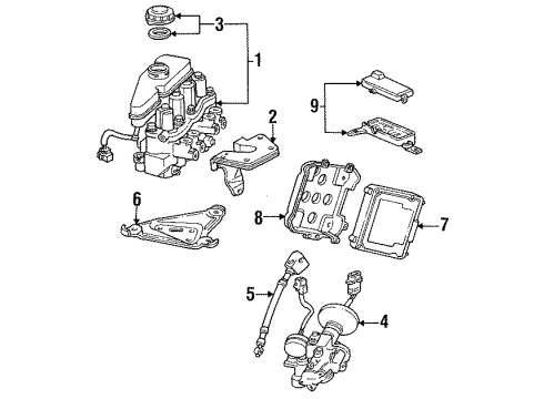 1991 Honda Accord Anti-Lock Brakes Control Unit (A.L.B.) Diagram for 39790-SM4-003