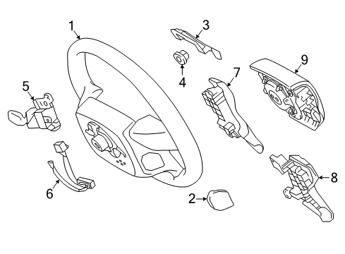 2022 Toyota Tacoma Steering Wheel & Trim Steering Wheel Diagram for 45100-04311-C0