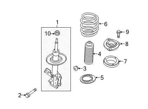 2017 Nissan Juke Struts & Components - Front Spring-Front Diagram for 54010-3YV3A