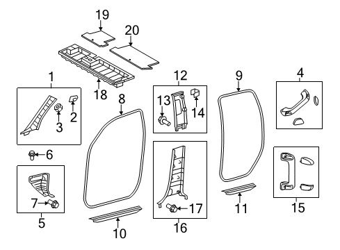 2016 Toyota Tundra Interior Trim - Cab Body Weatherstrip Diagram for 62331-0C030