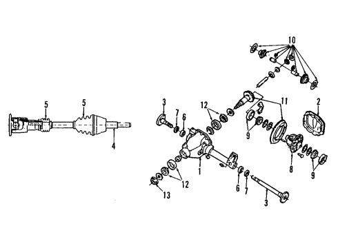 1991 Ford Aerostar Front Axle, Axle Shafts & Joints, Differential, Propeller Shaft CV Joints Diagram for FO9Z3A406A