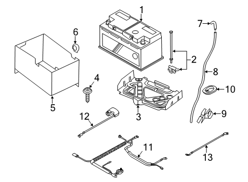 2013 Mini Cooper Countryman Battery Cable Holder Diagram for 61136913981
