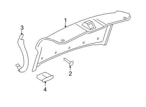 2007 Cadillac DTS Interior Trim - Trunk Lid Hinge Cover Diagram for 15860537