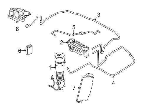 2013 BMW 750Li Ride Control - Rear Vent Tubing Diagram for 37206850594