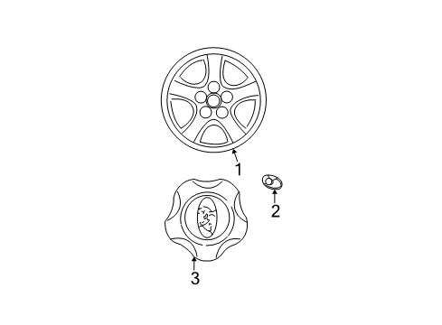 2002 Hyundai Santa Fe Wheels, Covers & Trim Spoke Wheel Rim Diagram for 52910-26250